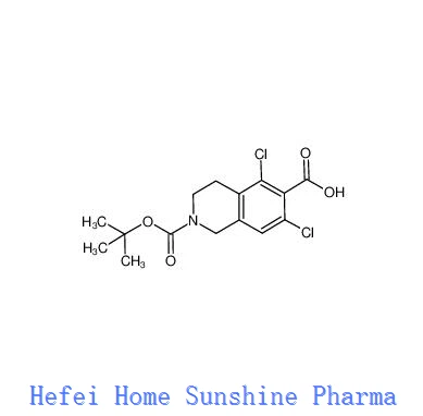2-(tret-butoksikarbonil)-5,7-dichlor-1,2,3,4-tetrahidroizochinolino-6-karboksirūgštis CAS 851784-82-2