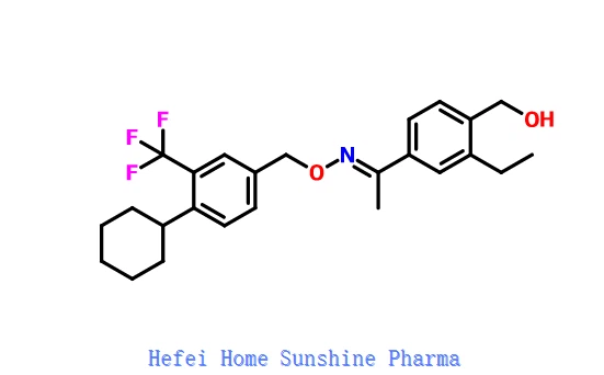 (E)-1-(3-etil-4-(hidroksimetil)fenilas)ethan-1-vienas O-(4-cikloheksil-3-(trifluormetil)benzilas) Oxime CAS 1418144-66-7