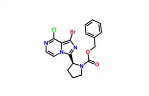 (S)-benzil-2-(1-brom-8-chlorimidazo[1,5-a]pirazin-3-il)pirolidin-1-karboksilatas CAS 1420478-87-0
